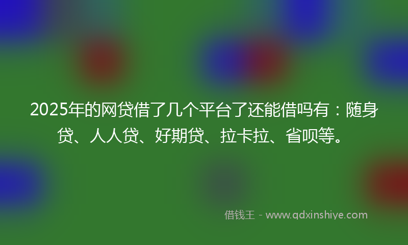 2025年的网贷借了几个平台了还能借吗有：随身贷、人人贷、好期贷、拉卡拉、省呗等。