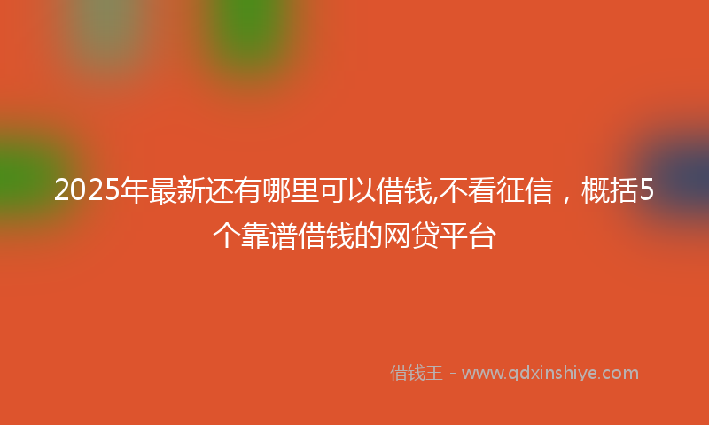 2025年最新还有哪里可以借钱,不看征信，概括5个靠谱借钱的网贷平台
