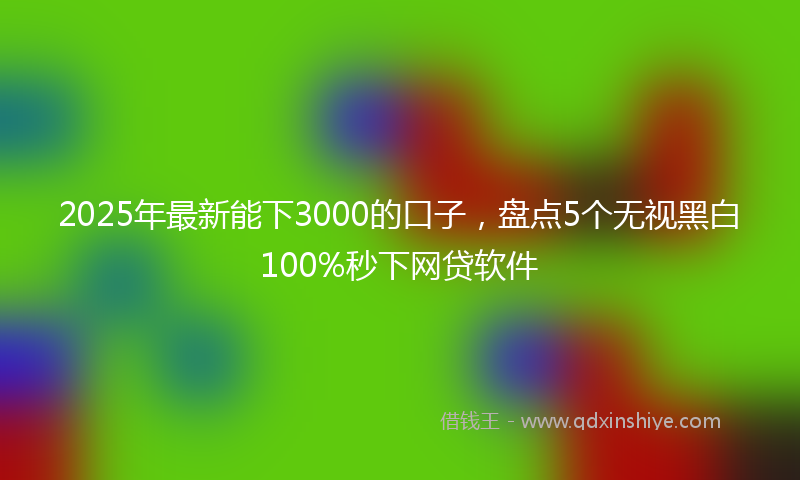 2025年最新能下3000的口子，盘点5个无视黑白100%秒下网贷软件