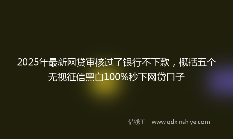2025年最新网贷审核过了银行不下款，概括五个无视征信黑白100%秒下网贷口子