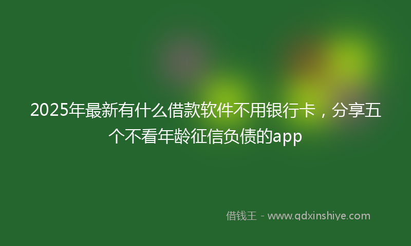 2025年最新有什么借款软件不用银行卡，分享五个不看年龄征信负债的app