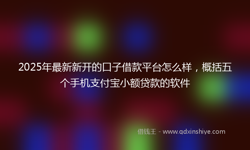 2025年最新新开的口子借款平台怎么样，概括五个手机支付宝小额贷款的软件