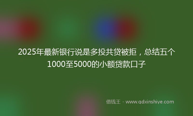 2025年最新银行说是多投共贷被拒，总结五个1000至5000的小额贷款口子