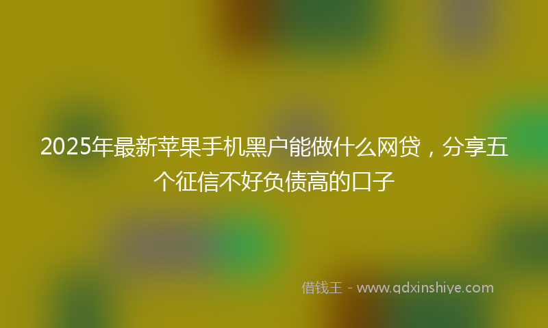 2025年最新苹果手机黑户能做什么网贷，分享五个征信不好负债高的口子