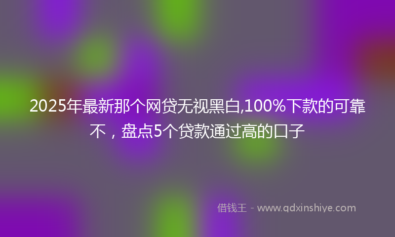 2025年最新那个网贷无视黑白,100%下款的可靠不，盘点5个贷款通过高的口子