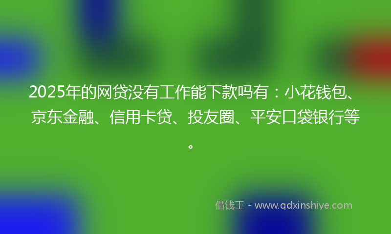 2025年的网贷没有工作能下款吗有：小花钱包、京东金融、信用卡贷、投友圈、平安口袋银行等。