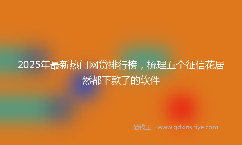 2025年最新热门网贷排行榜，梳理五个征信花居然都下款了的软件