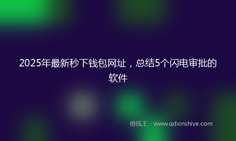 2025年最新秒下钱包网址，总结5个闪电审批的软件