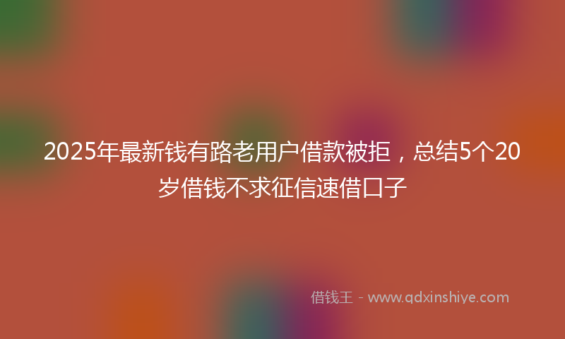 2025年最新钱有路老用户借款被拒，总结5个20岁借钱不求征信速借口子