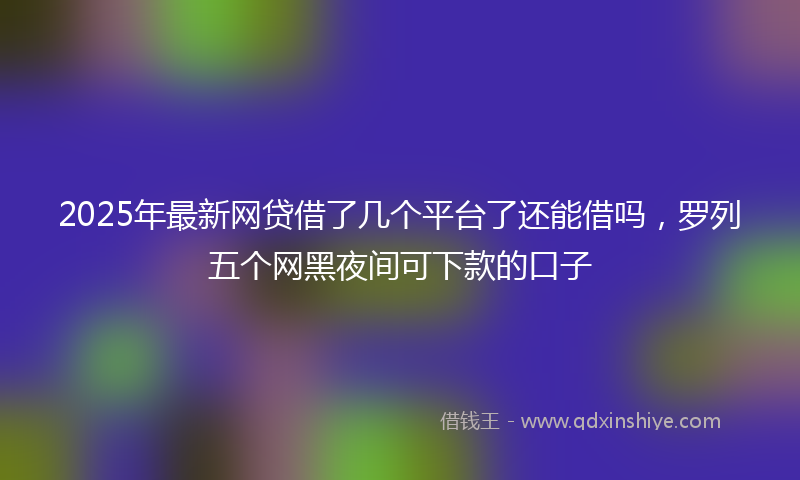 2025年最新网贷借了几个平台了还能借吗，罗列五个网黑夜间可下款的口子