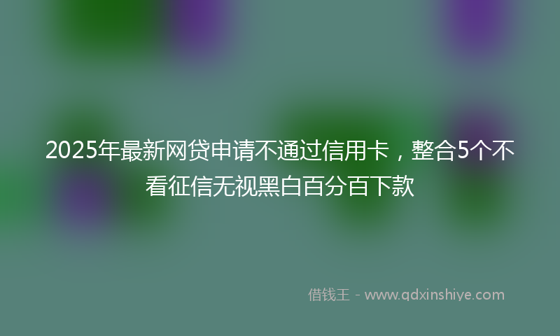2025年最新网贷申请不通过信用卡，整合5个不看征信无视黑白百分百下款