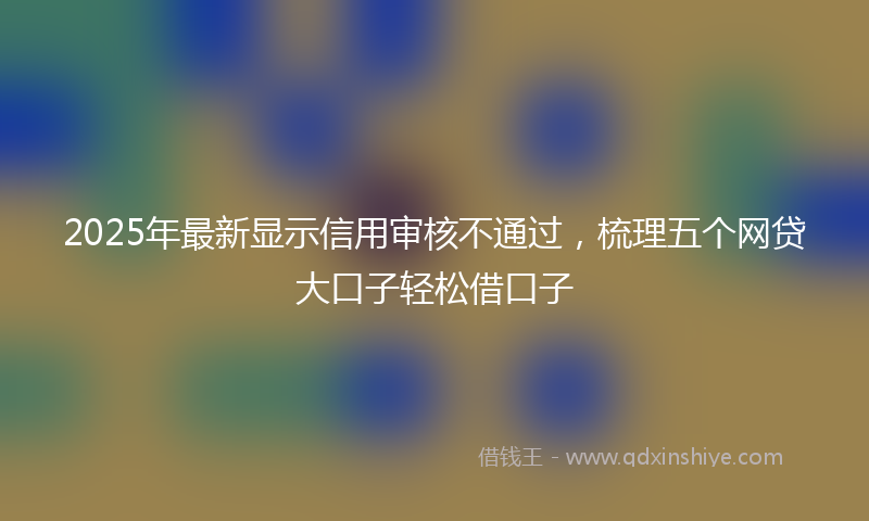 2025年最新显示信用审核不通过，梳理五个网贷大口子轻松借口子