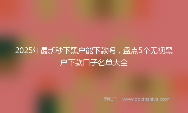 2025年最新秒下黑户能下款吗，盘点5个无视黑户下款口子名单大全
