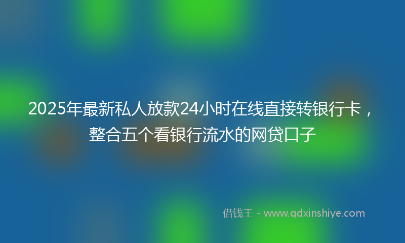 2025年最新私人放款24小时在线直接转银行卡，整合五个看银行流水的网贷口子