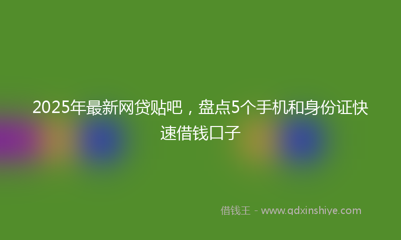 2025年最新网贷贴吧，盘点5个手机和身份证快速借钱口子
