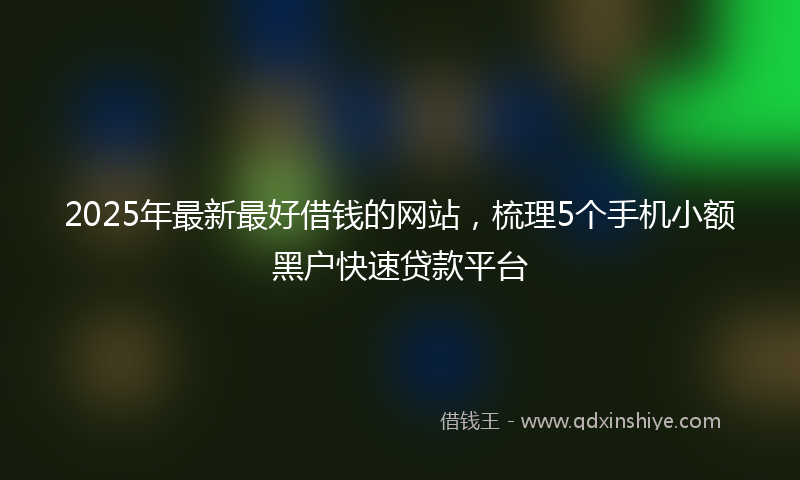 2025年最新最好借钱的网站，梳理5个手机小额黑户快速贷款平台