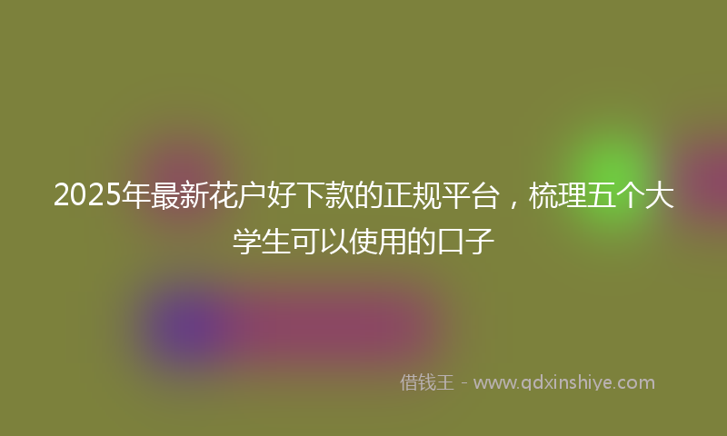 2025年最新花户好下款的正规平台，梳理五个大学生可以使用的口子