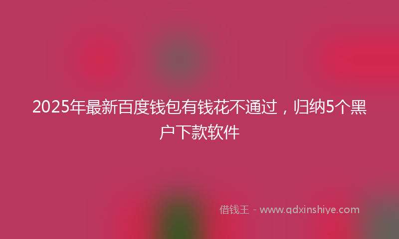 2025年最新百度钱包有钱花不通过，归纳5个黑户下款软件
