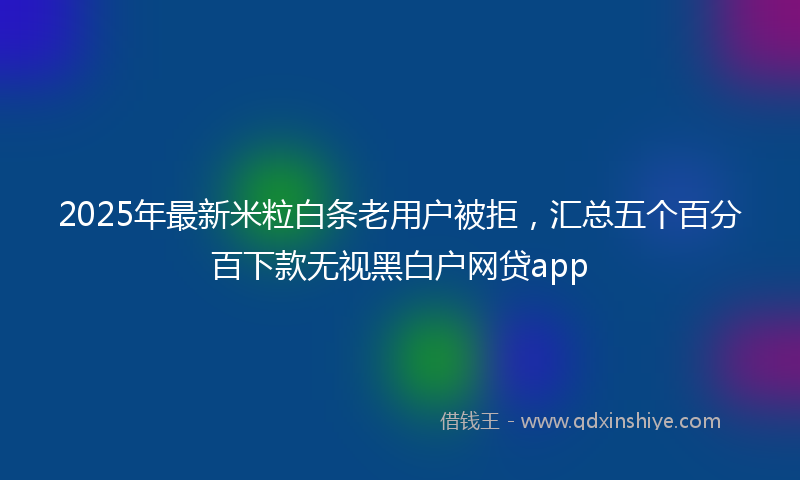 2025年最新米粒白条老用户被拒，汇总五个百分百下款无视黑白户网贷app