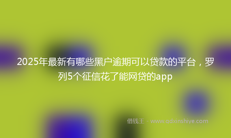2025年最新有哪些黑户逾期可以贷款的平台，罗列5个征信花了能网贷的app