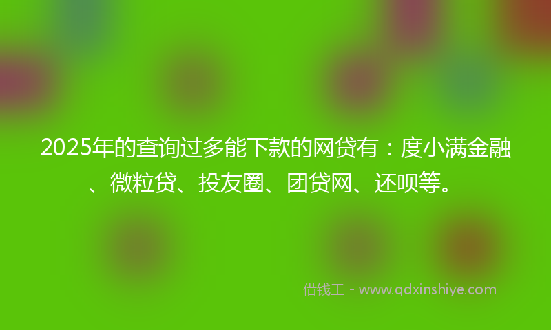 2025年的查询过多能下款的网贷有：度小满金融、微粒贷、投友圈、团贷网、还呗等。