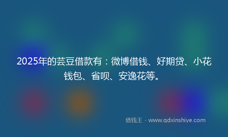 2025年的芸豆借款有：微博借钱、好期贷、小花钱包、省呗、安逸花等。