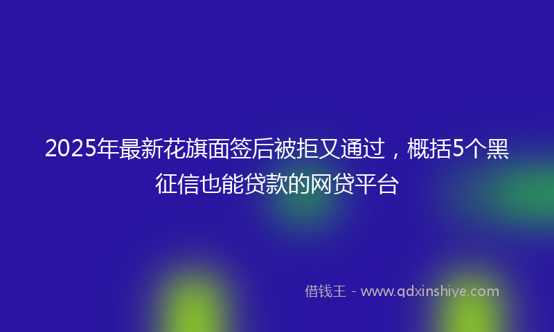 2025年最新花旗面签后被拒又通过，概括5个黑征信也能贷款的网贷平台