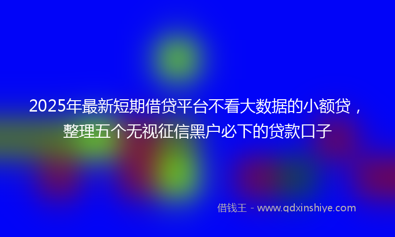 2025年最新短期借贷平台不看大数据的小额贷，整理五个无视征信黑户必下的贷款口子
