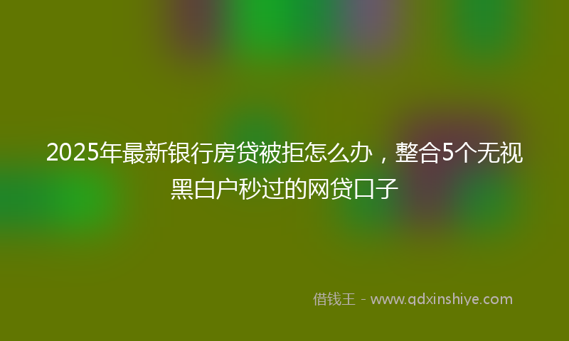 2025年最新银行房贷被拒怎么办，整合5个无视黑白户秒过的网贷口子