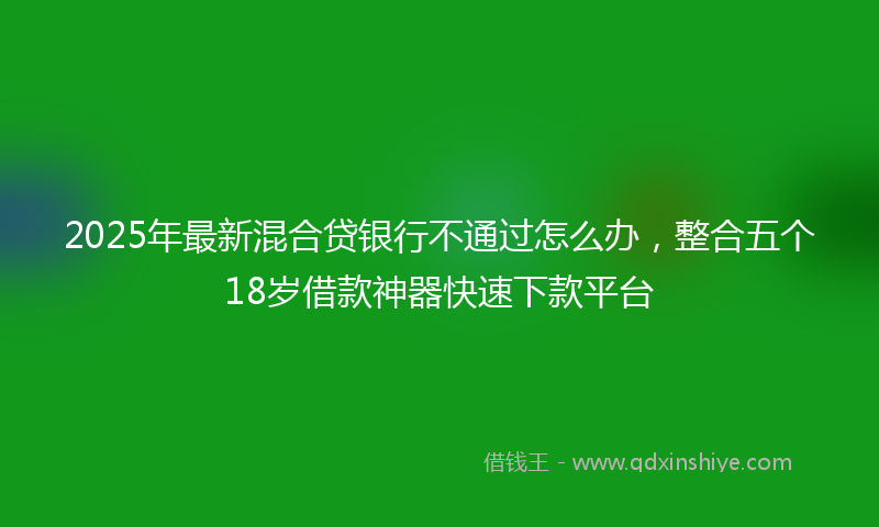 2025年最新混合贷银行不通过怎么办，整合五个18岁借款神器快速下款平台