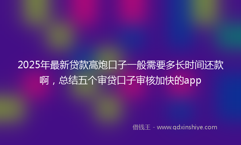 2025年最新贷款高炮口子一般需要多长时间还款啊，总结五个审贷口子审核加快的app