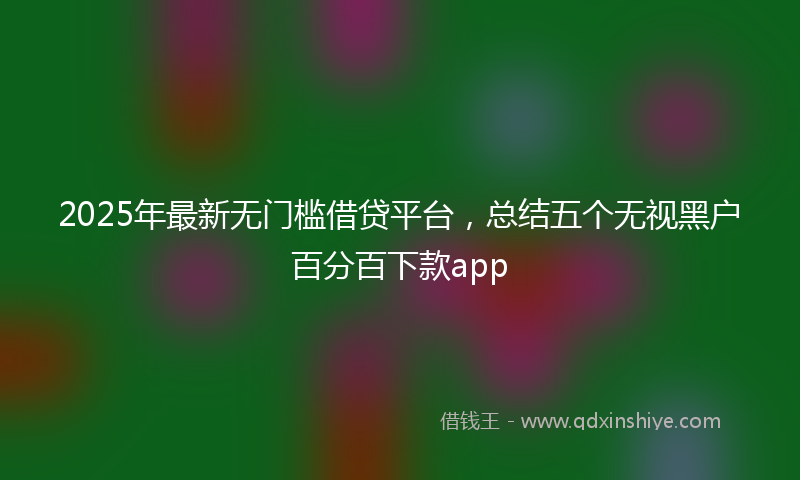 2025年最新无门槛借贷平台，总结五个无视黑户百分百下款app