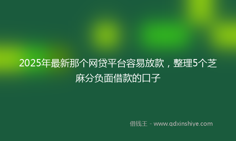 2025年最新那个网贷平台容易放款，整理5个芝麻分负面借款的口子