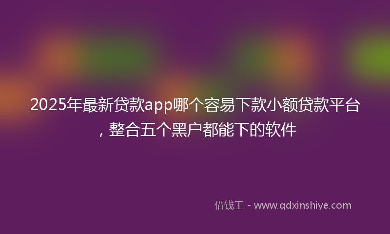 2025年最新贷款app哪个容易下款小额贷款平台，整合五个黑户都能下的软件