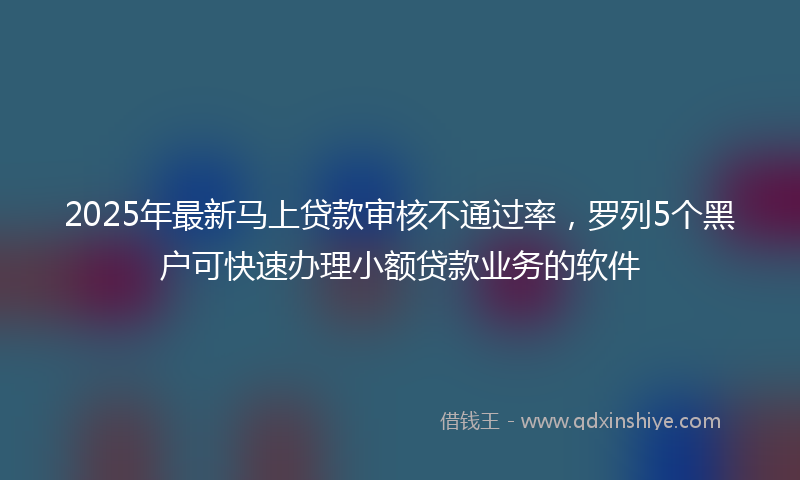 2025年最新马上贷款审核不通过率，罗列5个黑户可快速办理小额贷款业务的软件