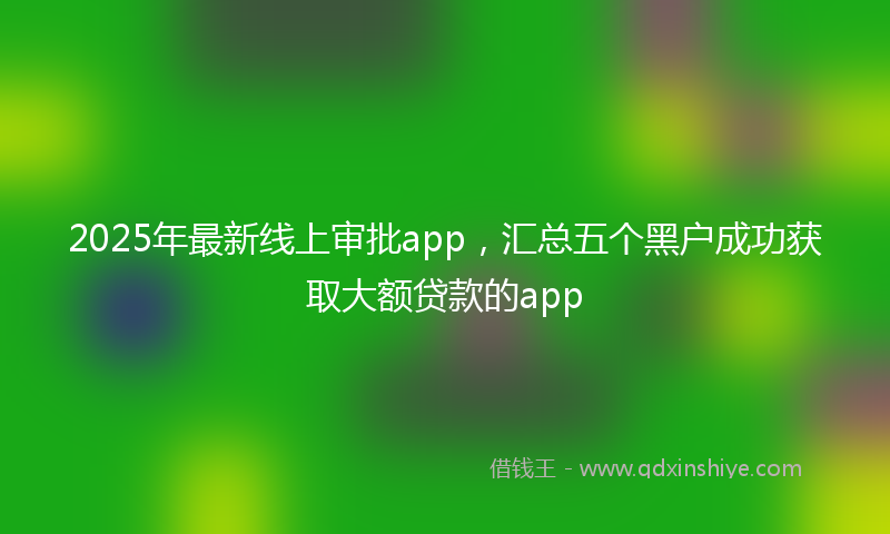 2025年最新线上审批app，汇总五个黑户成功获取大额贷款的app