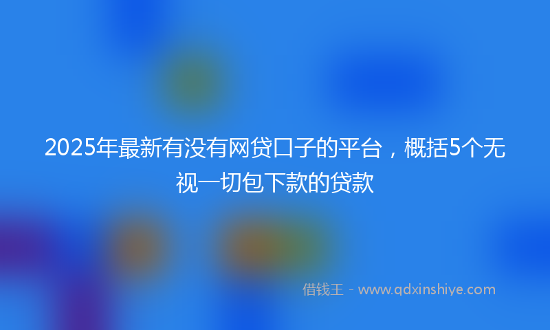 2025年最新有没有网贷口子的平台，概括5个无视一切包下款的贷款