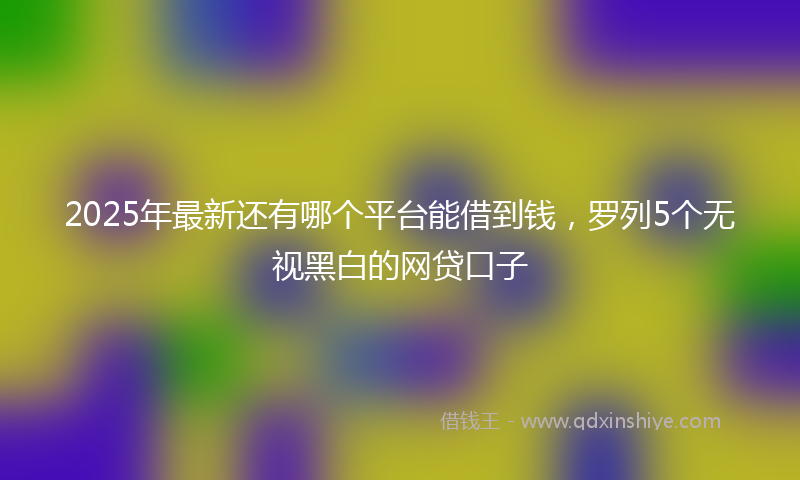 2025年最新还有哪个平台能借到钱，罗列5个无视黑白的网贷口子