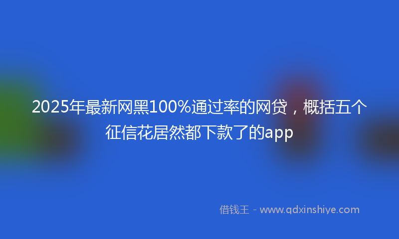 2025年最新网黑100%通过率的网贷，概括五个征信花居然都下款了的app