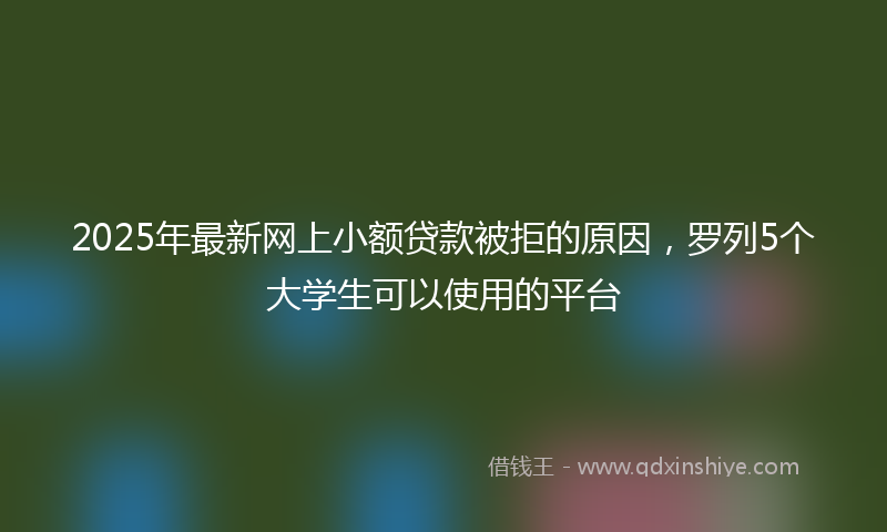 2025年最新网上小额贷款被拒的原因，罗列5个大学生可以使用的平台