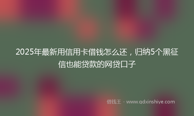 2025年最新用信用卡借钱怎么还，归纳5个黑征信也能贷款的网贷口子