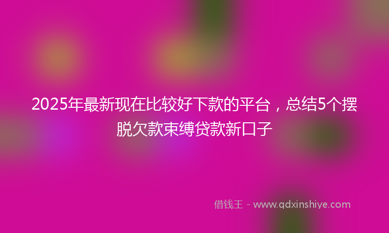 2025年最新现在比较好下款的平台，总结5个摆脱欠款束缚贷款新口子