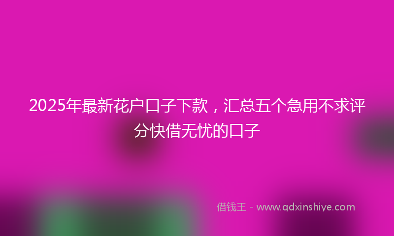 2025年最新花户口子下款，汇总五个急用不求评分快借无忧的口子