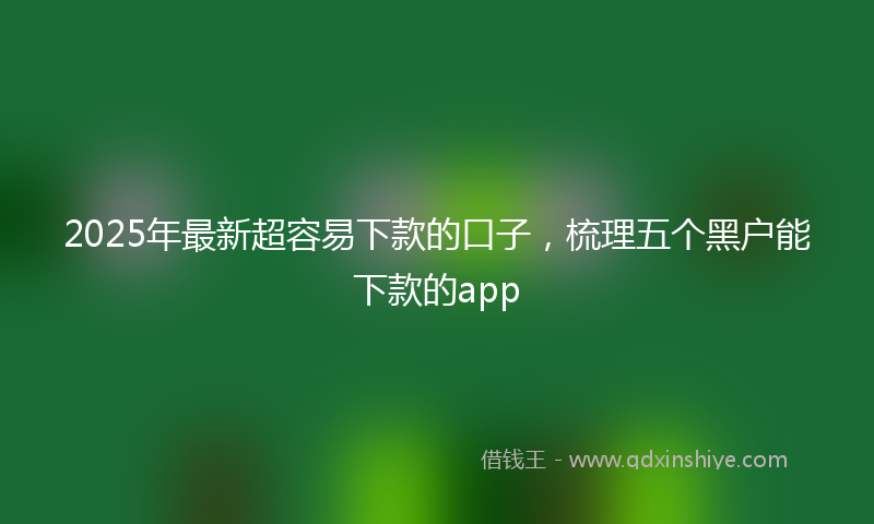 2025年最新超容易下款的口子，梳理五个黑户能下款的app