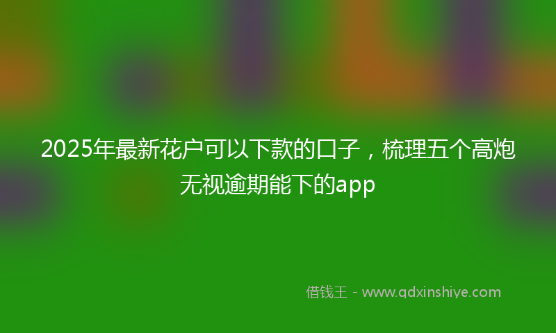 2025年最新花户可以下款的口子，梳理五个高炮无视逾期能下的app