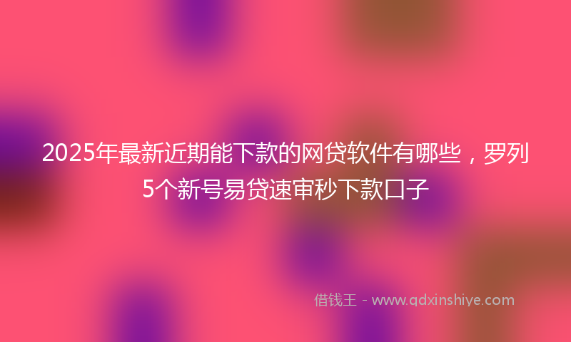 2025年最新近期能下款的网贷软件有哪些，罗列5个新号易贷速审秒下款口子