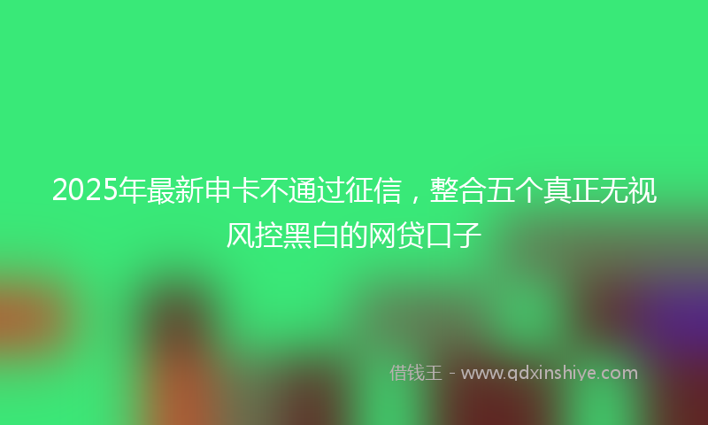 2025年最新申卡不通过征信，整合五个真正无视风控黑白的网贷口子