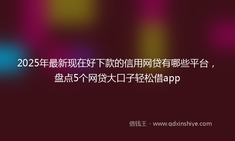 2025年最新现在好下款的信用网贷有哪些平台，盘点5个网贷大口子轻松借app