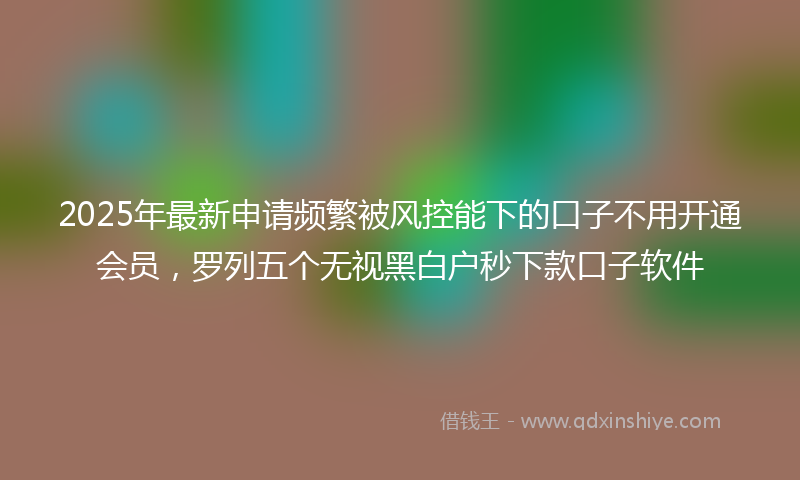 2025年最新申请频繁被风控能下的口子不用开通会员，罗列五个无视黑白户秒下款口子软件