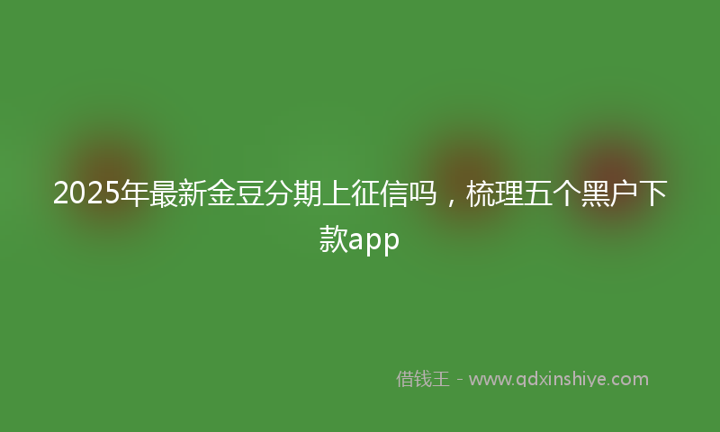2025年最新金豆分期上征信吗，梳理五个黑户下款app